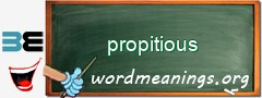 WordMeaning blackboard for propitious